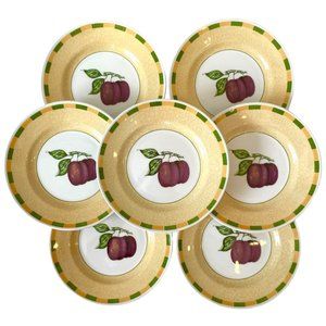 7 Piece Set -VTG Churchill Somerset Fruits (Plums) Side Bread Dessert Tea Plates